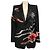 Blazer Alexander McQueen ricamato con rose multicolore nero / rosa / rosso