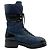 Stivaletti combat stringati in denim blu e pelle nera Chanel - vista 2