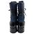 Stivaletti combat stringati in denim blu e pelle nera Chanel - vista 6