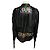 Sacai Black Luck handbemalte Lederjacke mit Fransen Schwarz - Ansicht 3