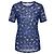 Top de tul mesh transparente de manga corta con estampado de círculos azules Dries Van Noten