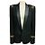 Chaqueta blazer estilo tuxedo de algodón Balmain negra con cadena dorada Negro