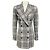 Autre Marque Y/PROJECT Grey / Blue Multi Plaid Double Breasted Blazer Multiple colors