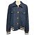 Autre Marque St. John Blue Tweed Bomberjacke mit Goldknöpfen Blau