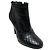 Botas de cano curto Chanel em couro preto com borda recortada e bico acolchoado