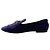 Pantofole smoking Giuseppe Zanotti in velluto cipriato viola con nappe di cristallo - vista 3