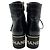 Botas de combate con cordones de piel charolada arrugada negra Chanel Negro - vista 5