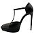 Décolleté T Strap Saint Laurent in pelle di serpente nera con borchie argentate Nero - vista 3