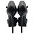 Décolleté T Strap Saint Laurent in pelle di serpente nera con borchie argentate Nero - vista 5
