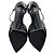 Décolleté T Strap Saint Laurent in pelle di serpente nera con borchie argentate Nero - vista 6