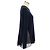 Sacai dunkelblauer Wollstrick-Pullover mit transparentem Chiffon-Rücken Marineblau - Ansicht 2