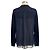 Sacai dunkelblauer Wollstrick-Pullover mit transparentem Chiffon-Rücken Marineblau - Ansicht 3
