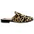 Mules Princetown Gucci in pelo di vitello con stampa leopardata Marrone - vista 2