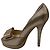 Fendi Gold Deco Textured Leather Double Platform Bow Peep Toe Pumps - view 3