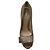 Fendi Gold Deco Textured Leather Double Platform Bow Peep Toe Pumps - view 4