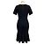 Herve Leger Vestido The Isabel Midi em malha bandage preta com mangas curtas e bainha com folhos - vista 3