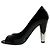 Chanel Peep-Toe-Pumps aus schwarzem Lackleder mit silbernem Absatz - Ansicht 3
