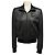 Bottega Veneta Black Embossed Leather Zip Front Bomber Jacket