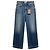 Vaqueros Etro de algodón Five Pocket Wide Leg con bolsillo bordado, Dark Blue Wash Azul