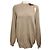 Céline Celine Taupe Strickpullover aus Wolle und Alpaka mit Cut-Out-Detail Beige