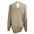 Céline Celine Taupe Strickpullover aus Wolle und Alpaka mit Cut-Out-Detail Beige - Ansicht 3