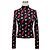 Proenza Schouler Langarm-Pullover aus Seidenstrick mit mehrfarbigem Blitzmuster Schwarz / Weiß / Rot Mehrfarben