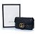 Gucci, Borsa mini marmont in pelle nera Nero - vista 5