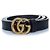 Gucci, schmaler Ledergürtel GG in Schwarz