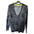 Juicy Couture Wool Leopard Print V-Neck Sweater Black Blue  - view 1
