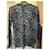 Juicy Couture Wool Leopard Print V-Neck Sweater Black Blue  - view 2