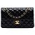Borsa a tracolla Chanel Small Classic Double Flap in pelle di agnello nera Nero