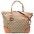 Borsa Satchel Gucci GG Canvas Heart Bit Marrone