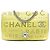 Borsa a tracolla con patta Chanel in vitello traforato giallo con occhielli logo