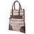 Tote plana em tweed com acabamento em Vitello Prada bege - vista 2
