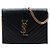 Borsa crossbody a busta classica monogramma in pelle di vitello chevron nera Saint Laurent Nero