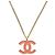 Collana con ciondolo smaltato Chanel CC placcato oro D'oro