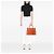 Borsa Double Satchel Prada Medium in Pelle Saffiano Arancione - vista 6