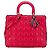 Borsa Lady Dior Satchel Large in pelle d'agnello Cannage rossa Dior Rosso