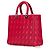 Borsa Lady Dior Satchel Large in pelle d'agnello Cannage rossa Dior Rosso - vista 2
