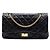 Bolsa de ombro Chanel Reissue 2.55 Double Flap 227 em couro de bezerro envelhecido matelassé preto