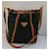 Yves Saint Laurent Sac seau en toile noire et cuir marron  - vue 2