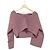 Autre Marque H Beauty&Youth Top de punto cropped Rosa Beige