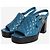 Chanel Mules con platform in pelle trapuntata blu - size EU 38.5 - vista 2