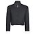 Giacca cropped Sandro nera a righe con collo in raso Nero