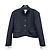 Giacca cropped Sandro nera a righe con collo in raso Nero - vista 2