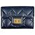 Chanel Navy Tri-fold Geldbörse Marineblau