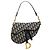 Borsa Saddle Dior in tela Oblique blu