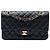 Chanel Black Medium Classic Caviar Double Flap Nero