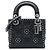 Dior Mini Lady Dior in vitello Cannage nero con borchie a fiore