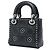 Dior Mini Lady Dior in vitello Cannage nero con borchie a fiore - vista 2